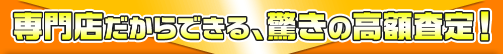 専門店だからできる、驚きの高額査定！